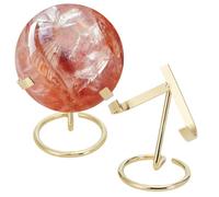 AHANDMAKER 2Pcs Crystal Ball Holder, Golden Iron Arms Display Stand Sphere Display Holder for Small Gemstones Geodes Mineral Agate Home Office Decor, 8.05x2.44x3.46 inch
