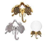 AHANDMAKER 2Pcs Crystal Ball Stand, Elephant Shape Sphere Display Holder Antique Gold Silver Metal Crystal Display Stand for Gemstones Spheres Rocks Globe Balls Christmas Home Office Decoration