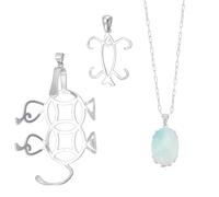 AHANDMAKER 2Pcs Cupronickel & 925 Sterling Silver Claw Prong Pendant Setting Blank Bezel Pendant Trays for Irregular Gemstone Nuggets Necklace Jewelry Making Wrapping