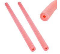 AHANDMAKER 2Pcs Floating Pool Noodles Foam Tube 59x2.6 Inch Large Hollow Noodle Bulk for Floating Craft Projects Pre Slit Clamp Protection Training Device Swimming Padding Bumper, Pink