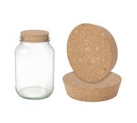 AHANDMAKER 2pcs Large Cork Bottle Stoppers, Tapered Cork Bung Wine Stopper 3.94-4.53 Inch/10-11.5cm Cork Plug for Wine Bottle, Glass Jar Carafes, Pottery, Beer Glass Bottle, Craft DIY Decor, 3cm Thick