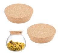 AHANDMAKER 2Pcs Large Cork Lids for Jars, Bottle Stoppers, Tapered Plugs, Natural Soft Wood Cork Replacements for Mason Jars, Glass Bottles, Canning and Pottery, 3.58x3.03x0.98 Inch
