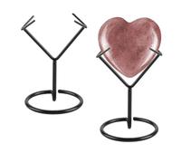 AHANDMAKER 2Pcs Rock Display Stand, Metal Crystal Display Holder Small Crystal Ball Holders for Gemstones Spheres Geodes Rocks Fossils Marbles Home Office Decor, 2.3x2.58x3.54 Inches, Black