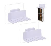 AHANDMAKER 2Pcs Watch Band Holder Organizer 6 Slots Watch Strap Storage Rack Watches Band Storage Smart Strap Silicon Rack Wall Mount Display for Watches Bands Collection Display, White