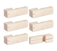AHANDMAKER 3 Pairs Wood Line Blocks, 4 Inch Masonry String Lines Concrete Blocks Portable Wooden Masons Lines Holder Clamps for Gardening Masonry Tools Bricklaying Tools Straight Line Stabilizer