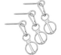 AHANDMAKER 3 Sets Horse Tie Ring, Sturdy Metal Tie Ring Horse Training Equipment with Eye Bolts and Snaps Horses Tack and Supplies Safe Horses Accessories for Stall Stable Racetrack, Platinum