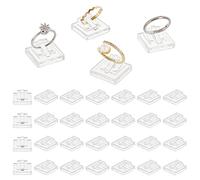 AHANDMAKER 30 Pcs Acrylic Ring Display Holder, Transparent Ring Showcase Display Ring Block for Selling Jewelry Storage Organizer for Valentine's Day Wedding Ring Display Retail Shop Shows, Square