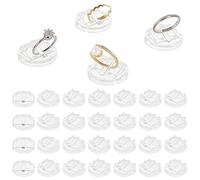 AHANDMAKER 30 Pcs Acrylic Ring Display Holder, Transparent Ring Showcase Display Ring Blocks for Selling Jewelry Storage Organizers for Valentine's Day Wedding Ring Display Retail Shop Shows, Round