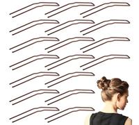 AHANDMAKER 30 Pcs U Shaped Hair Pins, 3 Inch Ballet Buns Bobby Pins Hair Clips Brown Metal U Shaped Hairpins for Updo Bun with Storage Box Hairs Accessories for All Women Hair Types