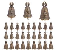 AHANDMAKER 30Pcs 3 Sizes Vintage Bell Small Feng Shui Bells Bell Wind Chime Accessories for DIY Home Garden Door Hanging Wind Chimes Car Pet Collar Pendant, Antique Bronze