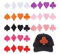 AHANDMAKER 30pcs Cards Patch Iron on Poker Fabric Applique Mixed Colors Spades Poker Patches Cotton Embroidered Appliques for Clothes Bags Jeans Jacket T-Shirts Hats DIY Sewing Craft