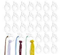 AHANDMAKER 30Pcs Clear Acrylic Embroidery Floss Drops, Teardrop Acrylic Thread Drops Cross Stitch Tread Bobbins Organizers Thread Winding Boards for Craft DIY Sewing Storage