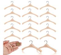 AHANDMAKER 30Pcs Miniature Clothes Hangers Plastic Hanging Dress Closet Accessories Garment Rack Dress Up Rack Small Clothes Hangers for Miniature House Dollhouse Decor, 1.6x0.8 inch