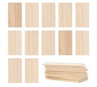AHANDMAKER 30pcs Natural Engraving Blanks Unfinished Wood Craft Pieces 3.5x2in Rectangle Sheets for DIY Arts Home Decoration Birthday Gifts Anniversary Decor