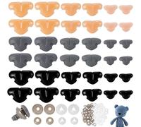 AHANDMAKER 30pcs Safety Noses for Amigurumi Large Pink Safety Noses Resin Animal Noses with Plastic Washers 18mm 25mm 30mm for Craft Plastic Doll Puppet Plush Bear Accessories Making Supplies