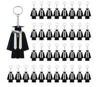 AHANDMAKER 36Pcs Graduation Keychain 2026 Graduation Gown Key Ring Bachelor Gown Keychain Pendants Bag Hanging Ornament for University College Masters Degree Graduate Party Favors Gift