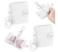 AHANDMAKER 4 Pack 2Inch Mini Small Photo Album with Keychain Pocket Album Keychain Leather Picture Card Holder Book Mini Albums Keychains Graduation Birthday Valentine Anniversary Wedding Gifts