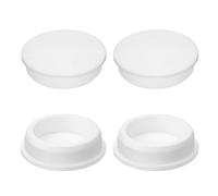 AHANDMAKER 4 Pcs 58mm Silicone Rubber Plugs for 41mm Holes Flat Round Waterproof Dust Proof Covers for Pipe End Caps Furniture Assembly Car Repair Home Decoration, White