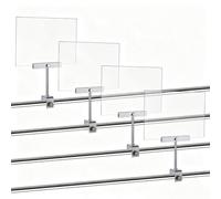 AHANDMAKER 4 Pcs Sign Clamp with 8x6 Inch Acrylic Frame Rectangular Vendor Booth Display Must Haves for Clothing Stores Price Tag Office Market Supplies, Silver