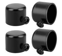 AHANDMAKER 4 Pcs Window Curtain Rod End Caps, Iron Curtain Rod Finials with Screw, Curtain Pole End Plug Caps for 0.88 Inch Diameter Roman Curtain Rods, Black