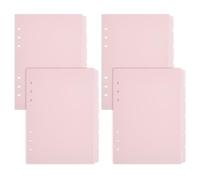 AHANDMAKER 4 Sets 6-Tab Binder Dividers, Durable Pink Plastic Dividers with Tabs for 6 Ring Binders, A5 Sheets Insertable Index Page Divider for School Office Home Notebooks Planners Travel Diaries