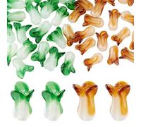AHANDMAKER 40 Mixed Color Glass Cabbage Beads, 14-16.5mm x 20.5mm x 10-12mm, 2 Colors, 40pcs