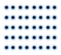 AHANDMAKER 40 Pcs Black Eye Iron On Patches Round Shape Embroidery Patches for DIY Craft Projects Clothing Decoration and Sew On Eyes for Stuffed Animals