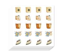 AHANDMAKER 400Pcs Laundry Room Stickers Self-Adhesive Decals Cute Washing Machine Scrapbook Planner Stickers for Calendar Crafting Arts Journaling Gift Bag Seal Theme Party Decor