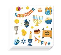 AHANDMAKER 400Pcs Self-Adhesive Hanukkah Planner Stickers, Waterproof Chanukah Stickers Decorative Paper Decals for Planner Calendar Scrapbook Crafting Arts Party Decor Gift Bag Envelope Seal
