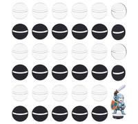 AHANDMAKER 40Pcs 2 Colors Paper Miniature Bases, 1 Inch Game Card Stand with 1.5mm Slot Paper Figure Holder for Table Top War Game Birthday Party Decorations, Black & Clear 20mm