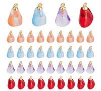 AHANDMAKER 40pcs Pomegranate Charm 4 Colors Brass Jewelry Charms Pomegranate Seed Shaped Beads Pomegranate Pendant for DIY Necklace Earring Bracelet Making Gift Crafting
