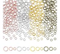 AHANDMAKER 440Pcs 4 Colors Closed Jump Rings, 6/8/10mm Diameter Round Metal Ring 16/18 Gauge Small Soldered Connector Loops for Jewelry Making DIY Necklaces Bracelets Earrings Keychains Crafts