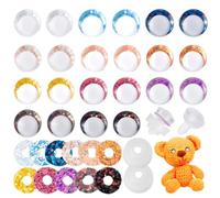 AHANDMAKER 44pcs 14mm 3D Glitter Safety Eyes for Crocheting Amigurumi with Washers 11 Colors Resin Doll Craft Eyes White Eyes for Crochet Animals Doll Craft Eyes Halloween Decorations