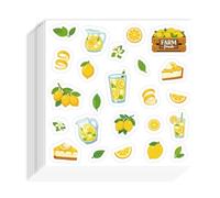 AHANDMAKER 480Pcs Self-Adhesive Lemon Stickers, Waterproof Lemonade Lemon Branch Planner Stickers Fresh Citrus Fruit Decorative Paper Decals for Laptop Water Bottle Scrapbook Crafts Gifts