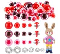 AHANDMAKER 48Pcs Plastic Safety Crochet Eyes with Washers, 12 Styles Crochet Eyes 11/16/17.5mm Colored Safety Eyes for Stuffed Animals and Amigurumi DIY Decorations