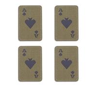 AHANDMAKER 4Pcs Ace of Spades Patches, Funny Embroidered Ace Card Hook and Loop Fasteners Glow in The Dark Tactical Patches for Clothes Backpacks Jeans Jackets Hats Vests Uniforms, Green