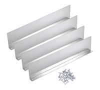 AHANDMAKER 4PCS Gutter Splash Guards Platinum Aluminum Valley Rain Diverter for House Shingle Roofs Corner Foundation Protection Thanksgiving Home Improvement 15.75x3.5in