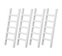 AHANDMAKER 4pcs Miniature Wooden Ladder White Dollhouse Furniture 5mm Thick Garden Accessories for Fairy Landscape Scenes Christmas Tree Decoration Craft Kits