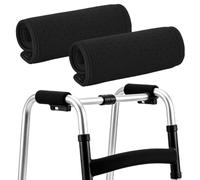 AHANDMAKER 4Pcs Walker Handle Cushions Sponge Pads Black Walker Grip Covers Rollator Handle Pads Protector for Elderly Seniors Walking Aid Wheelchair Accessories 8.74x6.38x0.35in