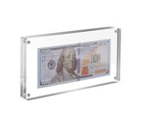 AHANDMAKER 4x8 Clear Acrylic Picture Frame Double Sided Dollar Bill Frameless Display Picture Frame for Home Office Desk Decor Christmas Anniversary Birthday Gift