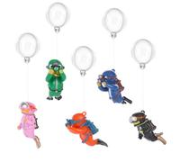 AHANDMAKER 5 Pack 5 Colors Floating Fish Tank Decorations Lovely Cartoon Little Diver Aquarium Decoration PVC Underwater Fish Playmates with Floating Device for Home Office Aquarium Accessories