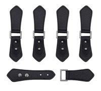 AHANDMAKER 5 Sets PU Leather Cloak Clasp Fasteners, Black Sew on Toggle Closures, Sewing Snap Toggle Buttons, Metal Coats Buckle Clips Duffle Jacket Buckle, Replacement Toggle Buckles for DIY Crafts