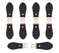 AHANDMAKER 5 Sets Sew on Toggle Closures, Gold Metal Leather Cloak Clasp Fasteners, Sewing Snap Toggle Buttons, Coats Buckle Clips Duffle Jacket Buckle, Replacement Toggle Buckles for DIY Crafts