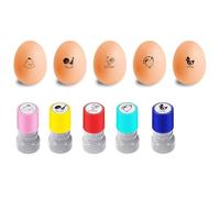 AHANDMAKER 5 Styles Egg Stamps, Egg Rubber Stamp for Fresh Eggs Mini Egg Stamp DIY, #3 Unique Designs Egg Drawing Stamps Chicken Egg Stamps Ideal for Egg Famers and Chicken Owners