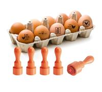 AHANDMAKER 5 Styles Mini Eat Pray Lay Egg Wooden Rubber Stamp, Small Chicken Patterns Stamps for Farm Eggs DIY Making Scrapbooking Card Stamping Pottery Clay Crafting