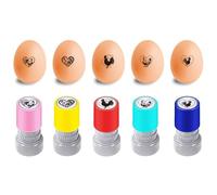 AHANDMAKER 5 Styles Plastic Rubber Stamps, Chicken with Love Motifs DIY Egg Drawing Stamps, Ideal for Egg Painting and Art Craft Farmhouse Decor Gift