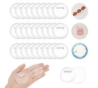 AHANDMAKER 50 Pack Acrylic Button Pin Badge, 2.32 Inch Plastic Craft Button with Pin Button Maker Blanks Round Picture Photo Buttons Blank Pin Buttons Make Your Own Buttons for DIY Crafts