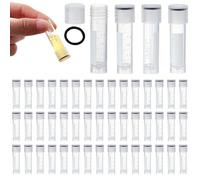 AHANDMAKER 50Pcs 1.8ml Clear Graduated Tube with Screw Caps, Sample Containers Tube Self Standing Plastic Cryogenic Vial Tube for Storage, Scientific Experiments