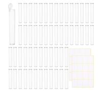 AHANDMAKER 50pcs Clear Plastic Pre Roll Tubes Waterproof Odor Sealing Storage Container 4.67in Travel Pill Bottle with Squeeze Pop Top Caps for Herbs Flowers Supplements Organization