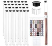 AHANDMAKER 50Pcs Clear Plastic Tube with Black lid Incense Storage Tube Transparent Plastic Tubes Clear Bead Containers with 10 Sheets Label Stickers for 8-10 inch Incense Sticks, Preserves Aroma